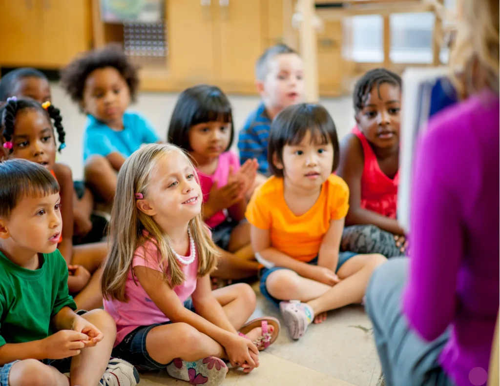 Children sitting together during an FBC Kids program